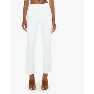 Mother Denim Hustler Ankle Fray in Fairest of them All White Size 25